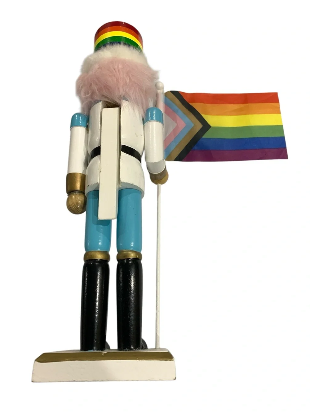 Rainbow Progress Pride Nutcracker Holiday 14” Figurine Wondershop 2023 Rare